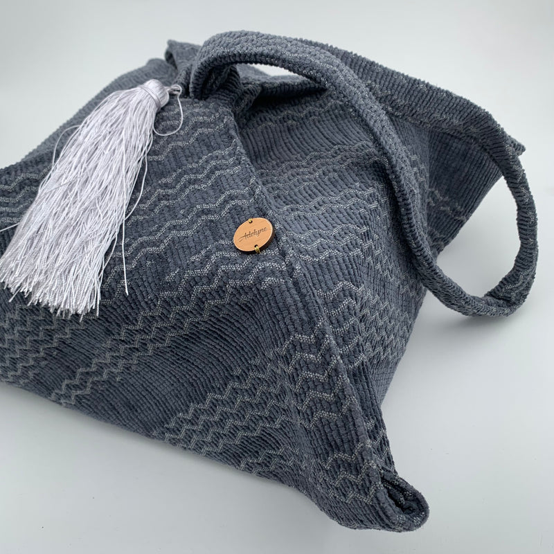 Food Carrier Cloth Tote in Grey Blue