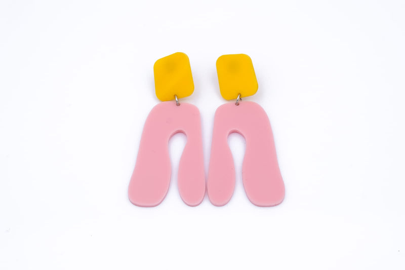 Pink KLIP Plexi Earrings