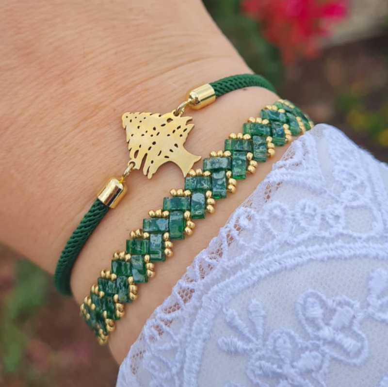 Lebanese Cedar Tree & Tila Beads Bracelets