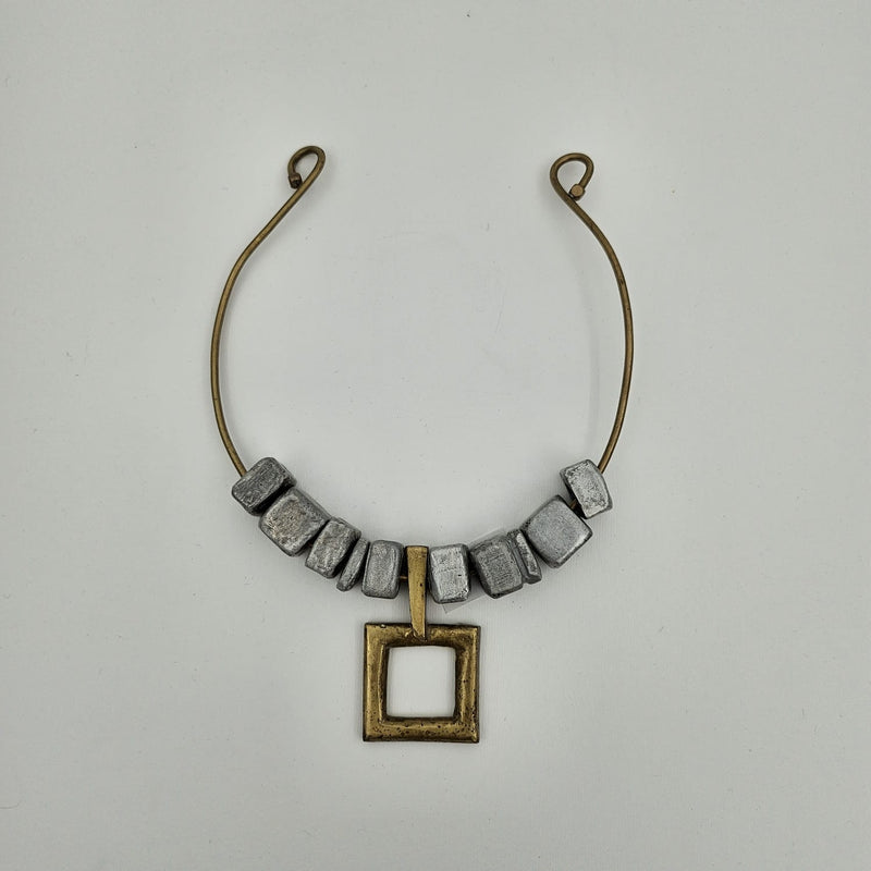 Brass & Aluminum Square Necklace