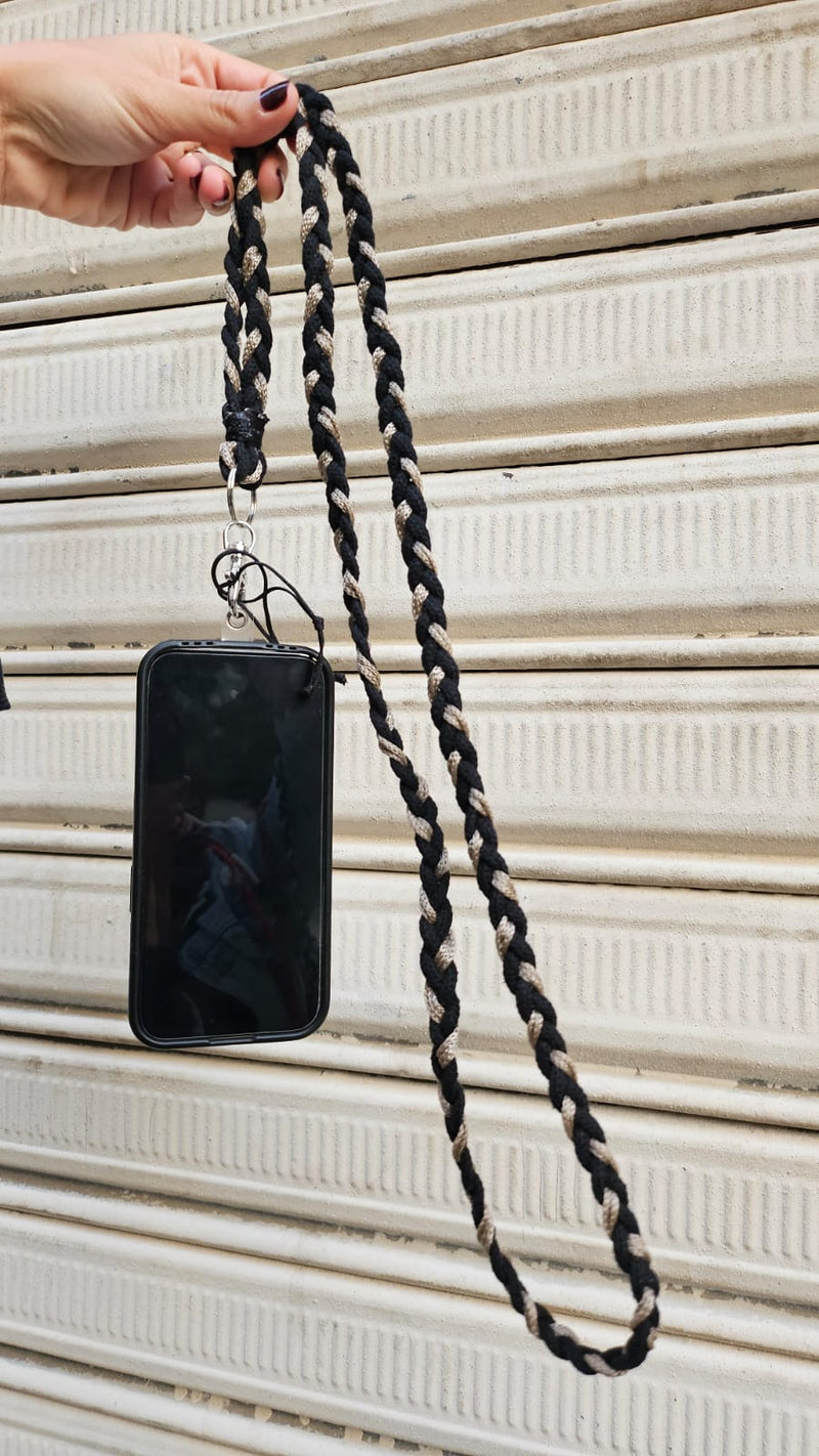 Long Phone Chain in Black